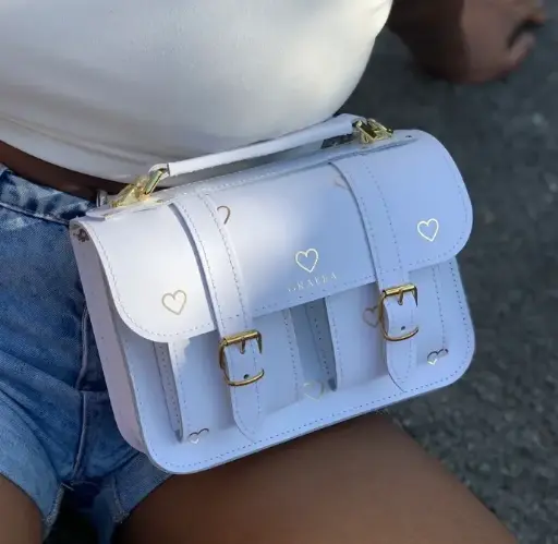 [BC004] BOLSO CLÁSICO BLANCO ORO