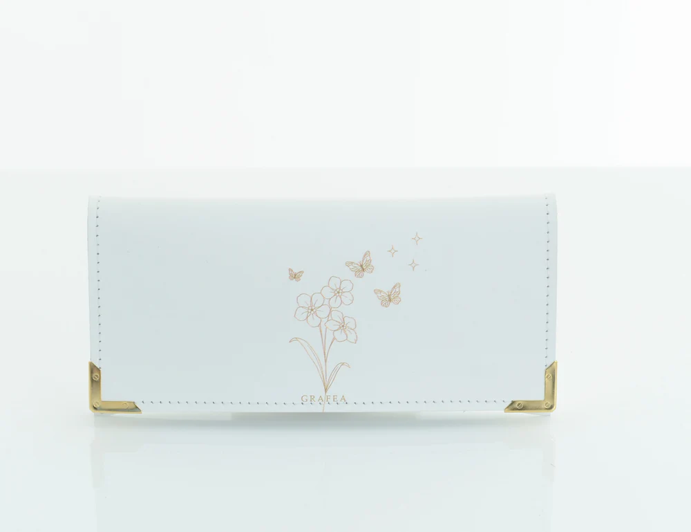 [BT006] BILLETERA BLANCA FLORAL
